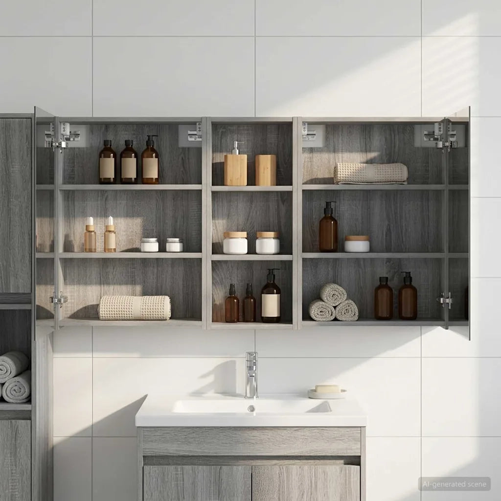 Set di Armadi da Bagno | Armadio da bagno con lo scaffale 3 pz 130 x 14,5 x 70 cm