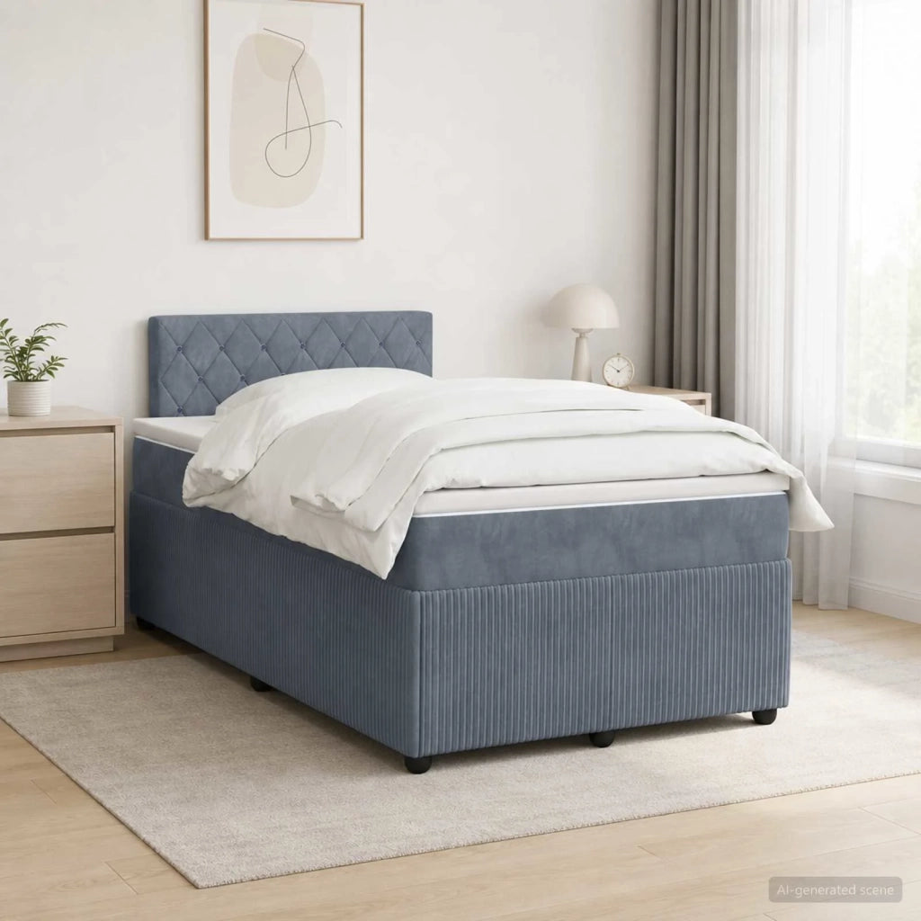 Letto box spring con materasso Grigio Scuro 120 x 200 cm 3451650