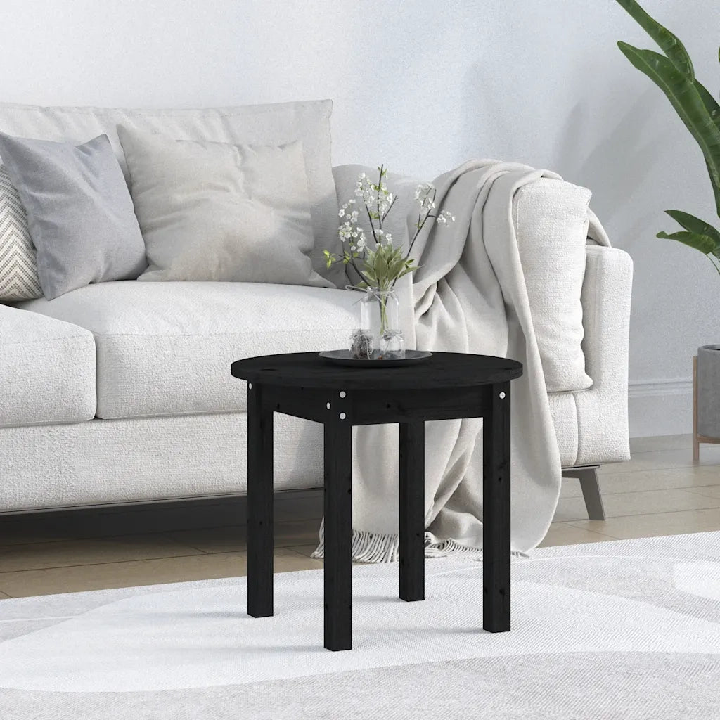 Tavolino da salotto | Tavolino da caff¨¨ | Tavolino da Soggiorno Nero ? 45x40 cm in Legno Massello di Pino