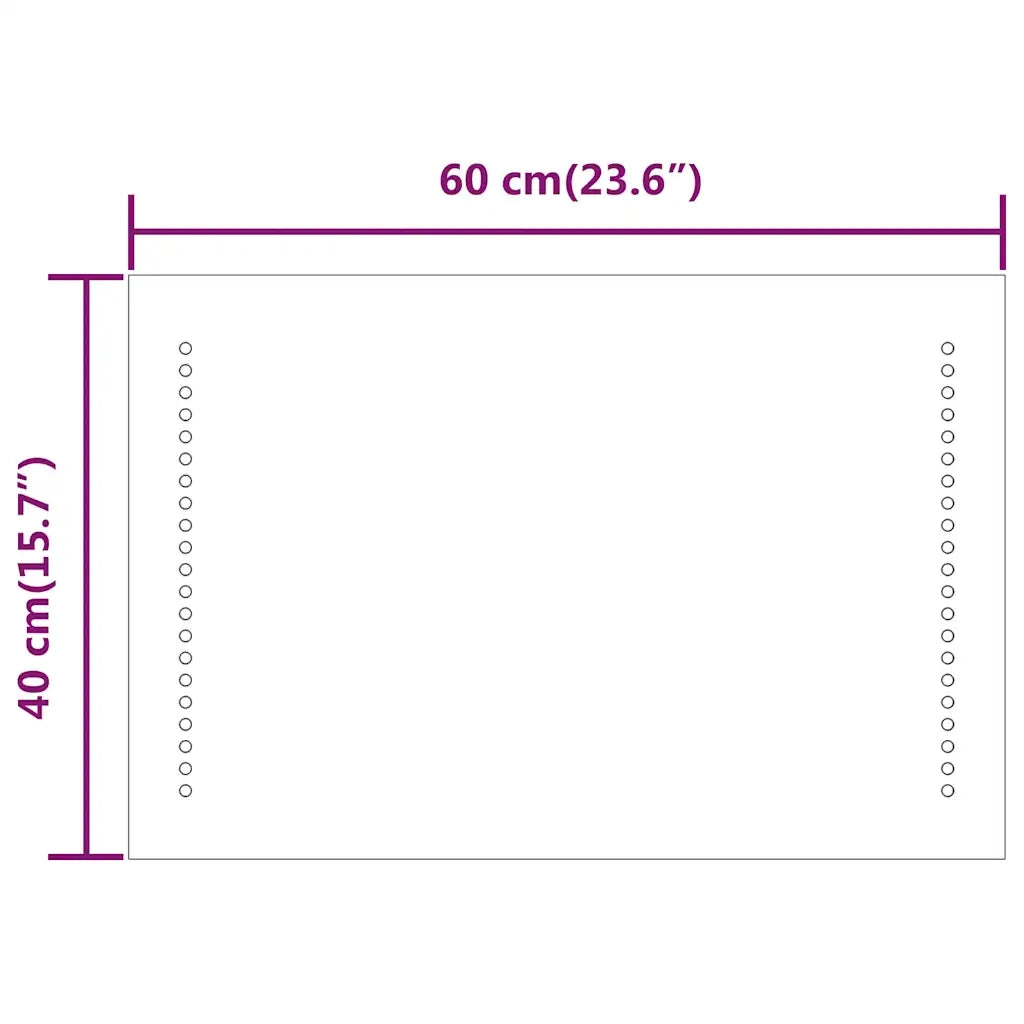 Specchio da Bagno con Luci LED-Specchio per Bagno 60x40 cm 182999