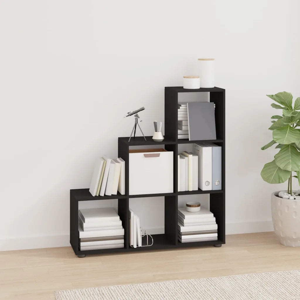 Libreria a Scala Nera 107 cm in Legno Multistrato 342603