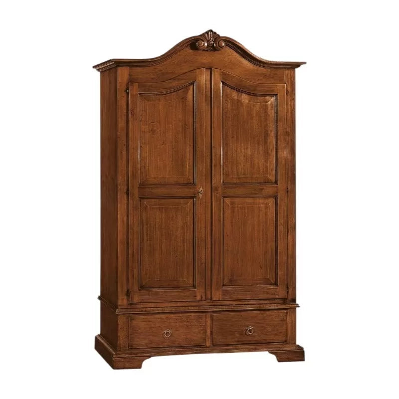 Armadio classico 2 porte 2 cassetti legno grezzo 122x60x204 (1206) - Mobili 2G