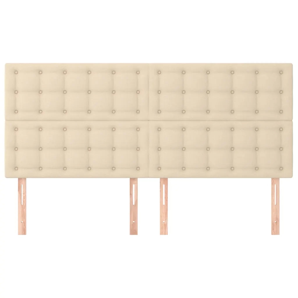 Testiera-Testata-Testiera Decorativa Crema 200x5x118/128 cm Tessuto 276946