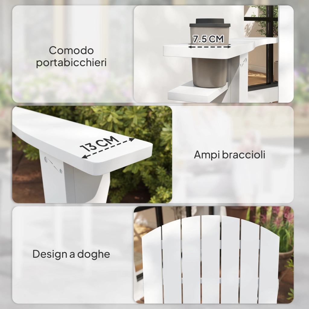Sedia da Giardino in Legno ¨C Zephmum ¨C Bianco 97x72.5x93cm