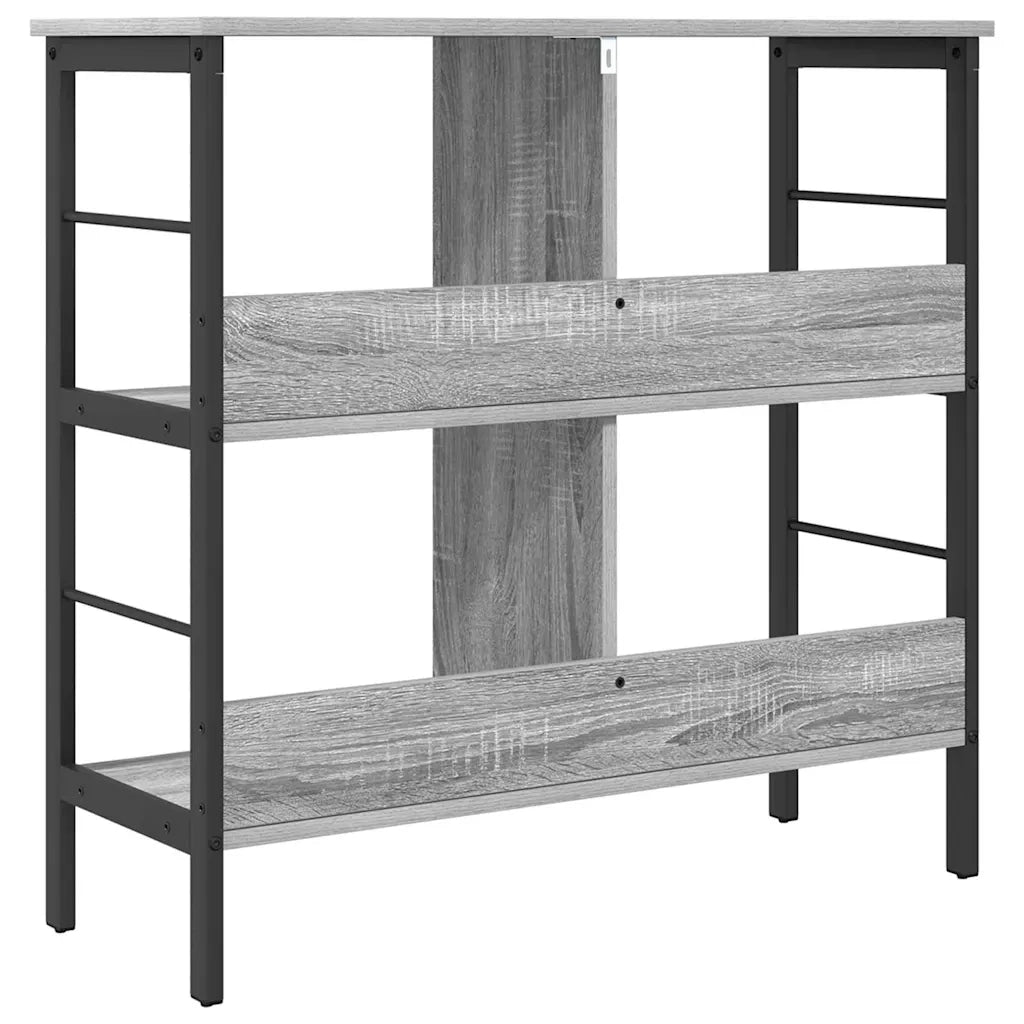 Libreria-Scaffale per Libri-Mobile di Stoccaggio Grigio Sonoma 82 x 32 x 79 cm Legno multistrato