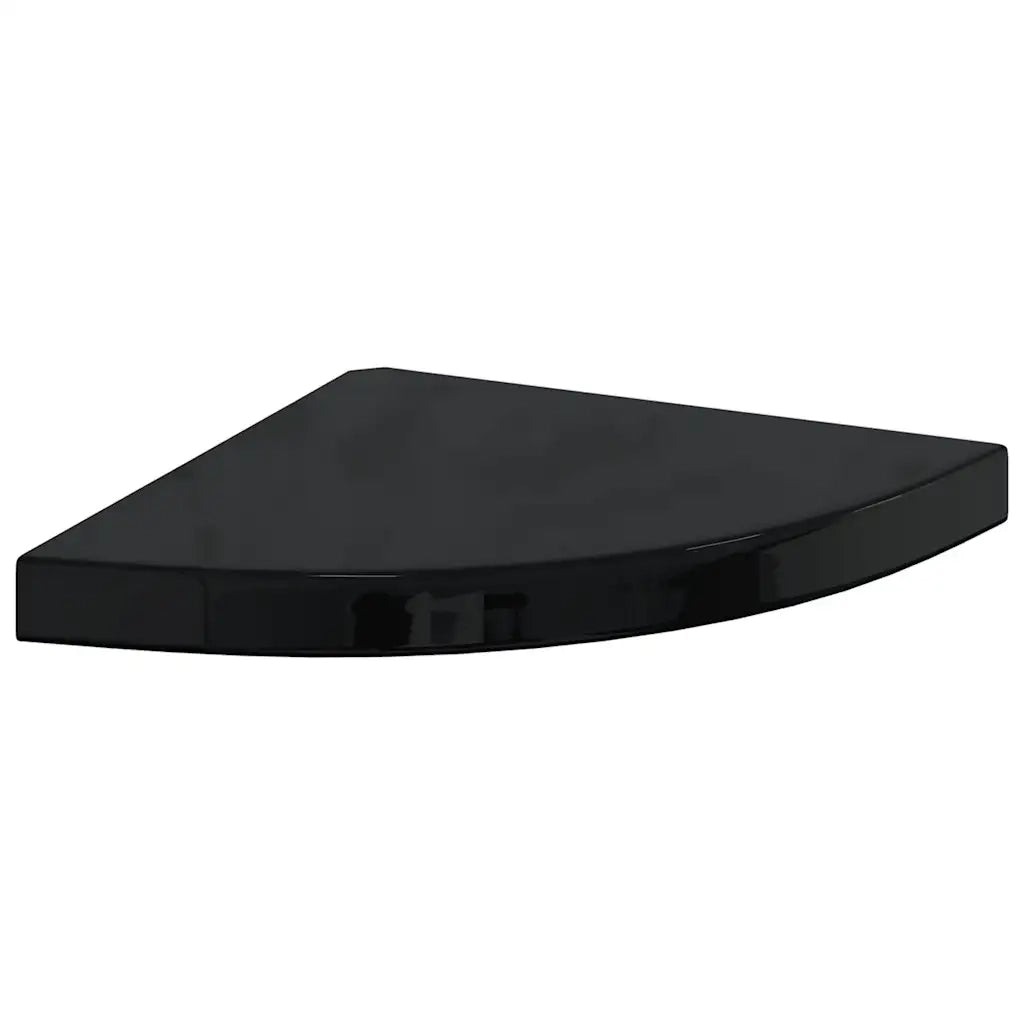 Scaffale Angolare a Parete Nero Lucido 35x35x3,8 cm in MDF 323910
