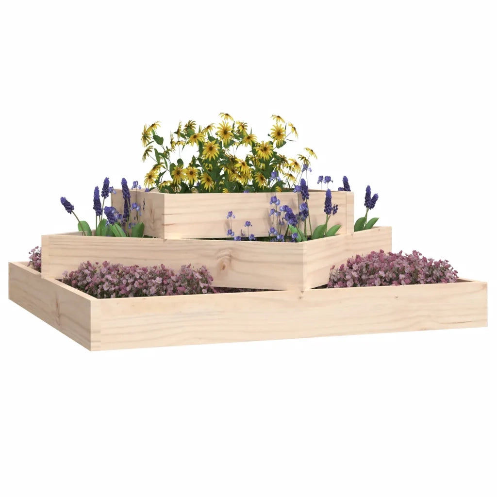Fioriera | Cassetta per fiori | Vaso 83x83x27 cm in Legno Massello di Pino