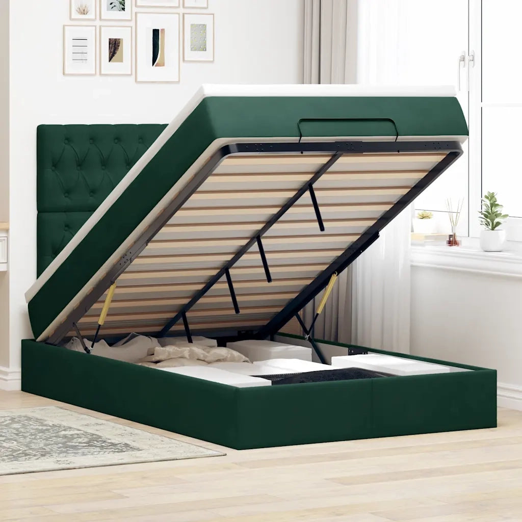 Struttura Letto Pouf con Materassi 120x190 cm Velluto