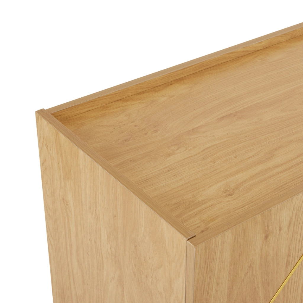 Credenza 160x40x78 cm con 4 ante e ripiani regolabili in truciolare naturale