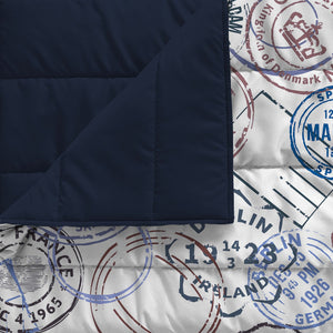 Trapuntino Matrimoniale 100gr con Stampa in Microfibra Travel Life