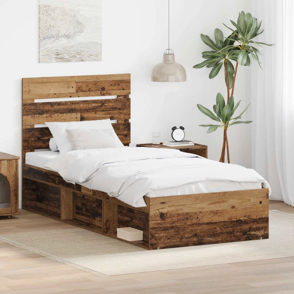 Struttura del letto-Giroletto Legno vecchio 90 x 190 cm Pino massello 459907