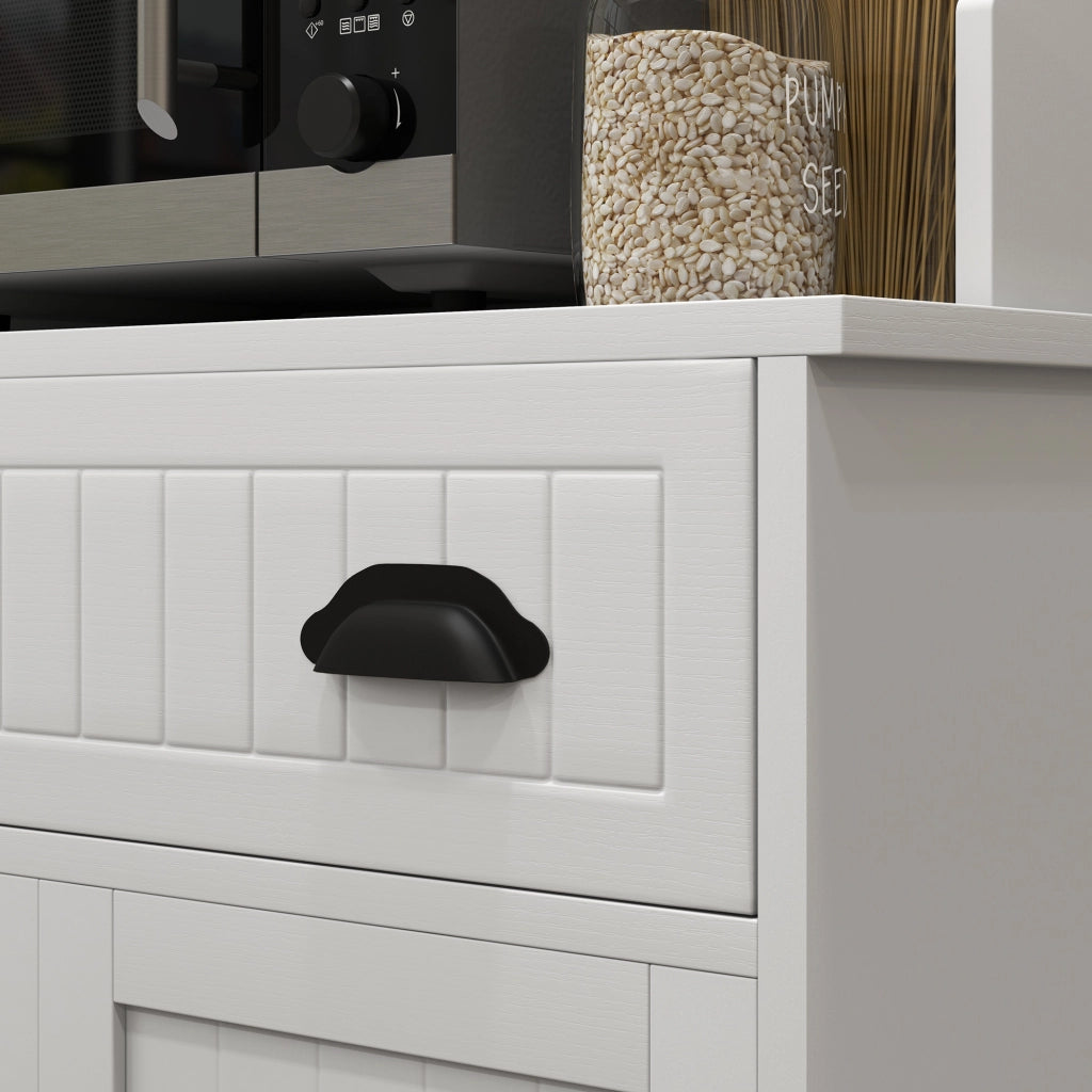 Mobile per cucina con microonde armadio 1 cassetto 2 ante ¨C zephmum ¨C bianco 61x35x125 cm