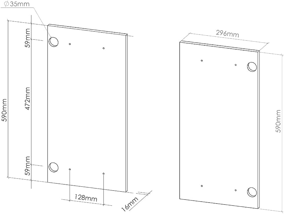 Frontale cucina R-Line, Bianco casa di campagna, 59.2 x 59 cm frontale del mobile per pensile