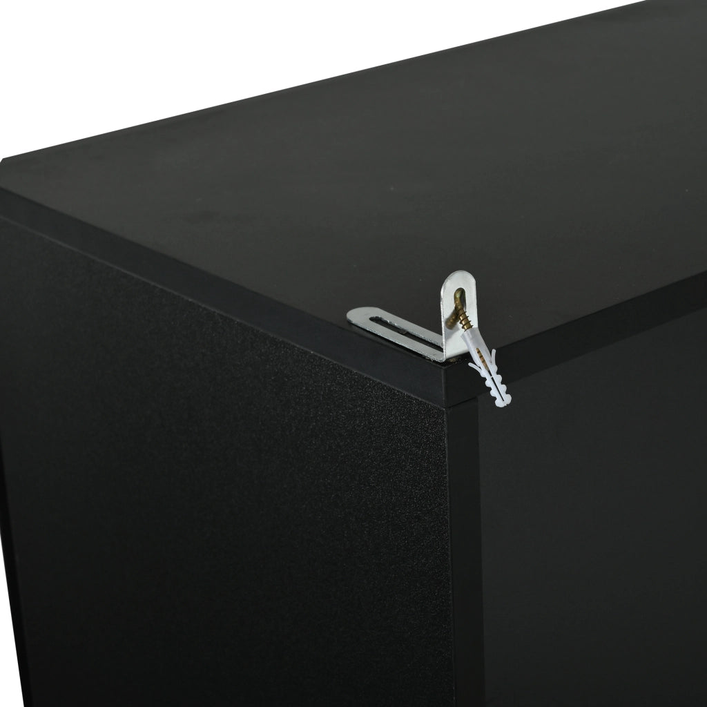 Vetrina ULEVR 35x50x165 cm con 4 ripiani, LED USB e vetro temperato, nero lucido