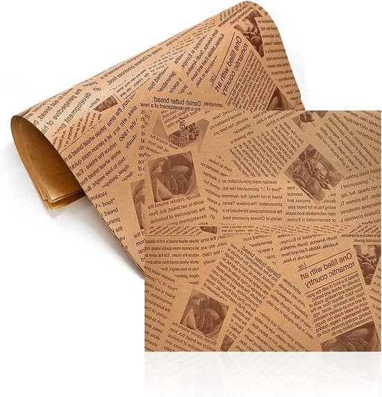 Pergamena Vintage Cadeaupapier 50 fogli Impermeabile Ambientalmente Piatto per Utensili da Cucina e Briciole di Pane