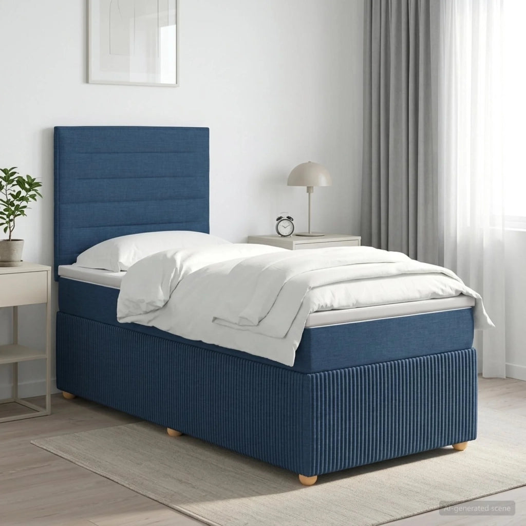 Letto box spring con materasso Blu 80 x 200 cm Tessuto 3454262
