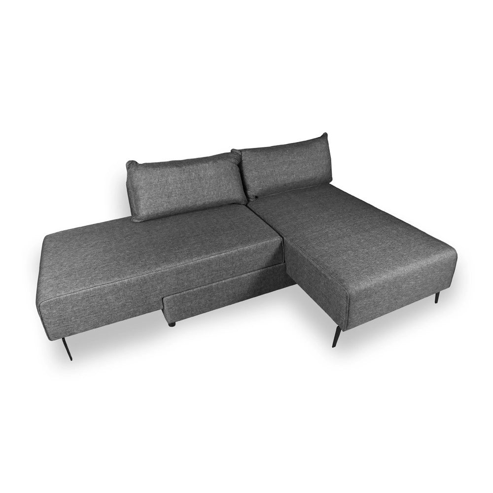 Divano 3 posti modulare con chaise longue trasformabile in letto Armada grigio 290x85x75H