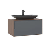 Mobile lavabo "Craft 80" - 80 x 50 x 40 cm - Noce / Antracite