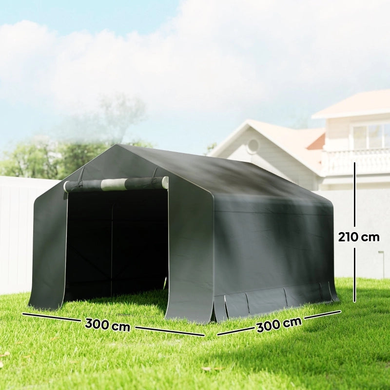 RIPOSTIGLIO DA GIARDINO 3x3 m Grigio Scuro in plastica