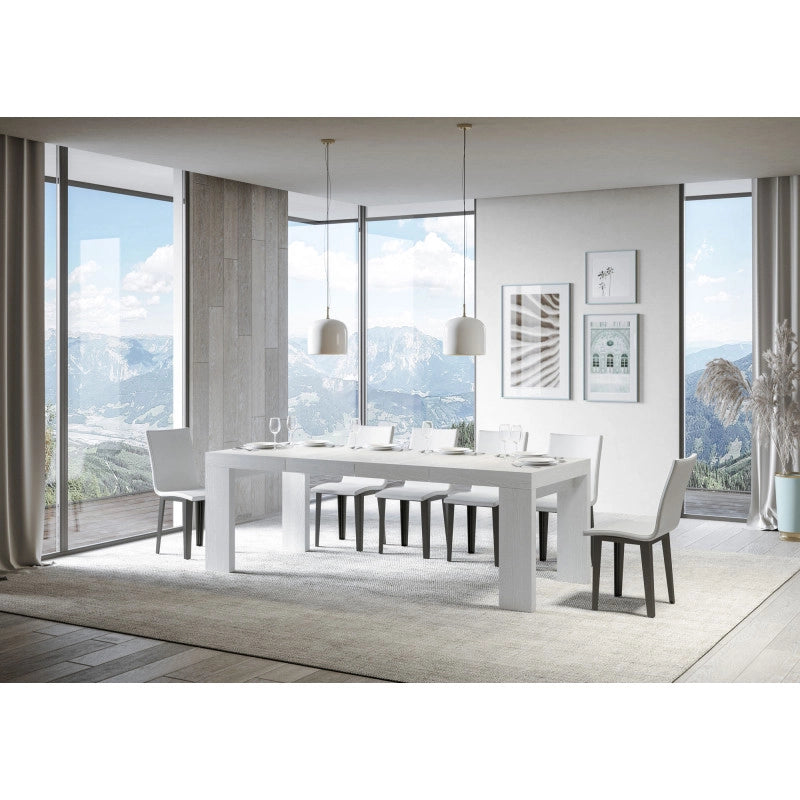 Tavolo allungabile 140/400x90 cm Roxell Premium - Bianco Frassino