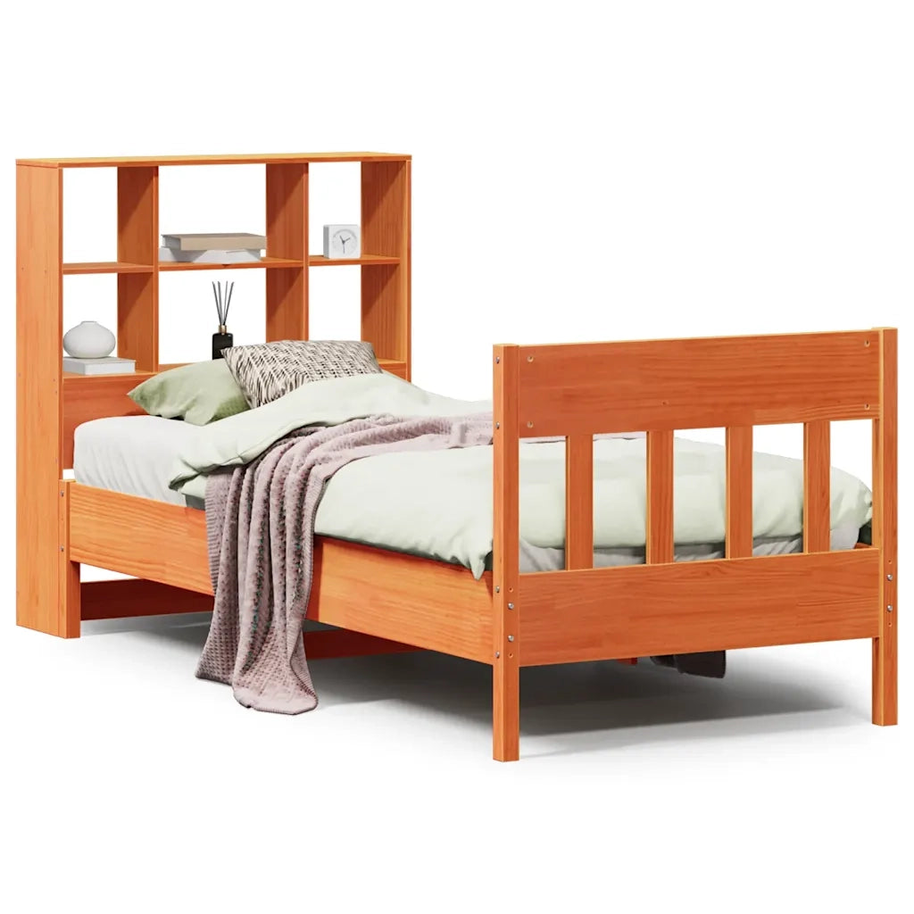 Letto senza Materasso Marrone Cera 75x190 cm in Legno di Pino 3323247