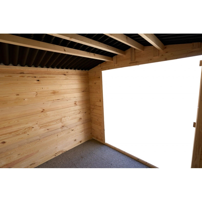 Casetta in legno da giardino doppia porta con vetro – 260x220 cm – tavole 28 mm, tetto bitumato e struttura compatta – VD2622.02N Foresta