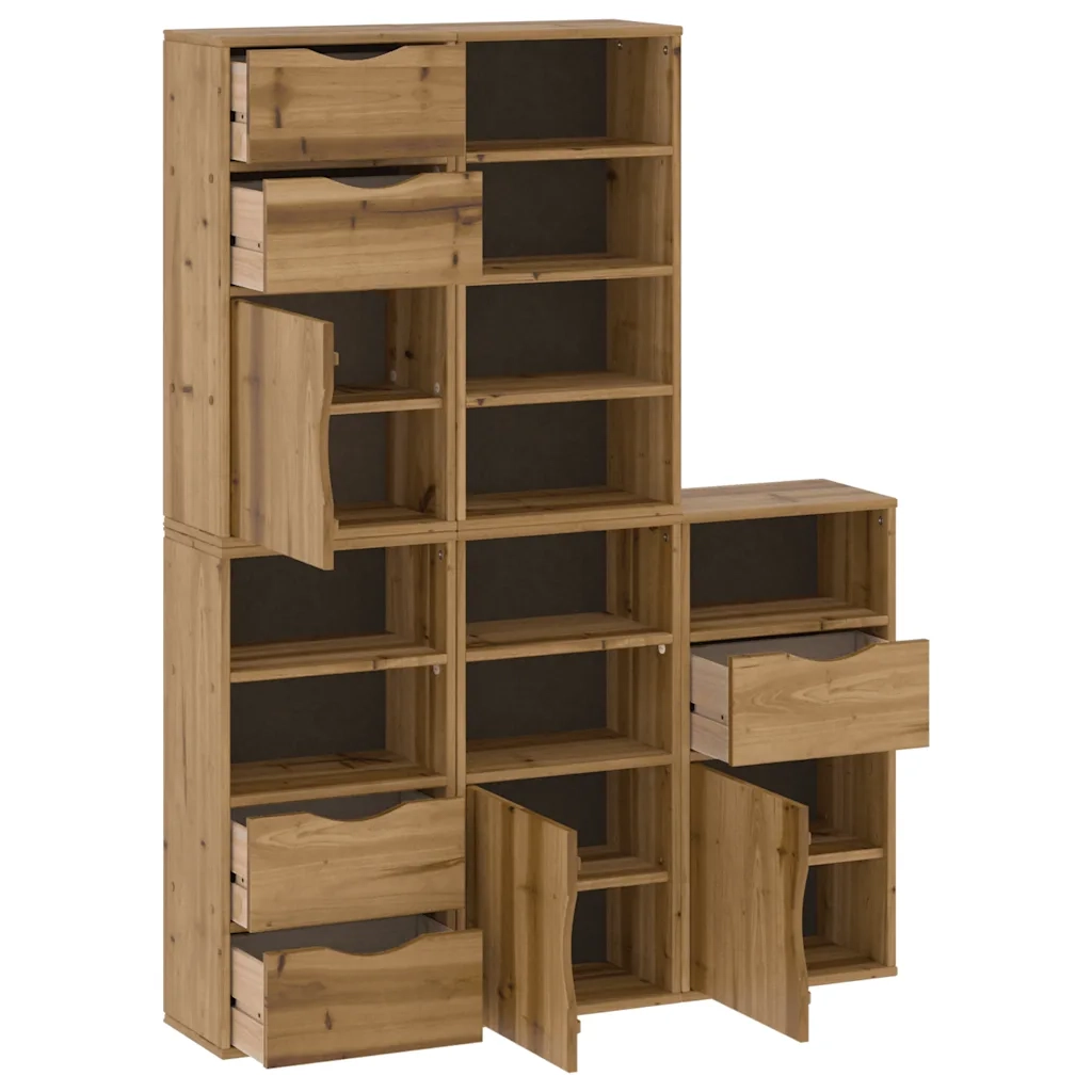Armadietti Laterali 5 pz ODDA 40x24x79 cm Legno Massello Pino 3365366