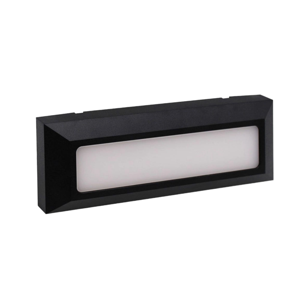Faretto segnapasso da Esterno Lampada Nera a LED CCT per Parete Impermeabile IP65 6W in Plastica