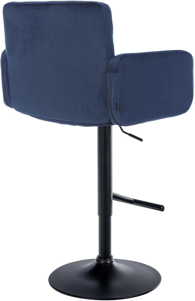 Set di 2 sgabelli da bar Los Angeles in velluto blu,nero