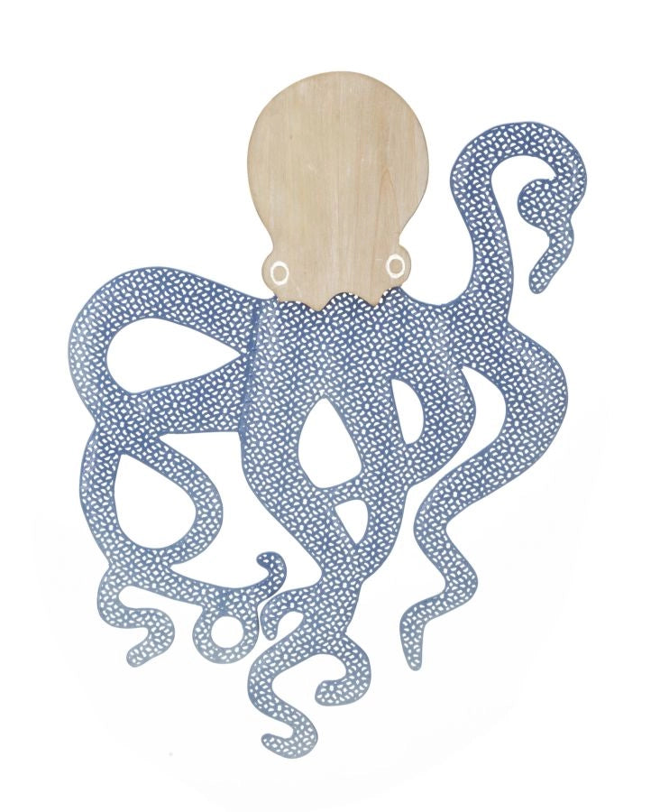 Pannello da Muro Octopus 41x1,5x57 cm in Ferro e MDF Multicolor
