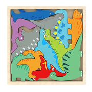 Trade Shop - Puzzle 3d A Incastro In Legno Forma Dinosauri Per Bambini Gioco Da Tavolo Educativo 07937 -