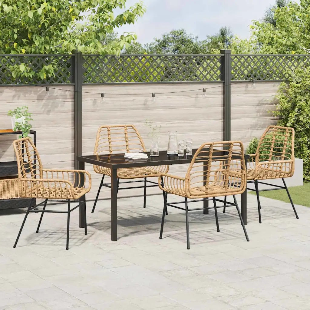 Set da Pranzo per Giardino 5 pcs Marrone polyrattan 3380851