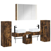 Set di mobili per il bagno 6 pcs Rovere Fumo 3407139
