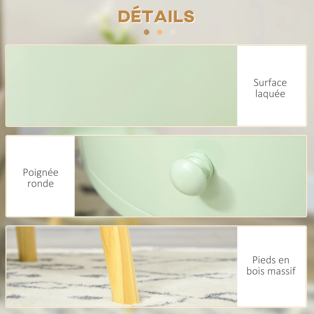 Tavolino rotondo con cassetto ¨C zephmum ¨C design scandinavo gambe effilate