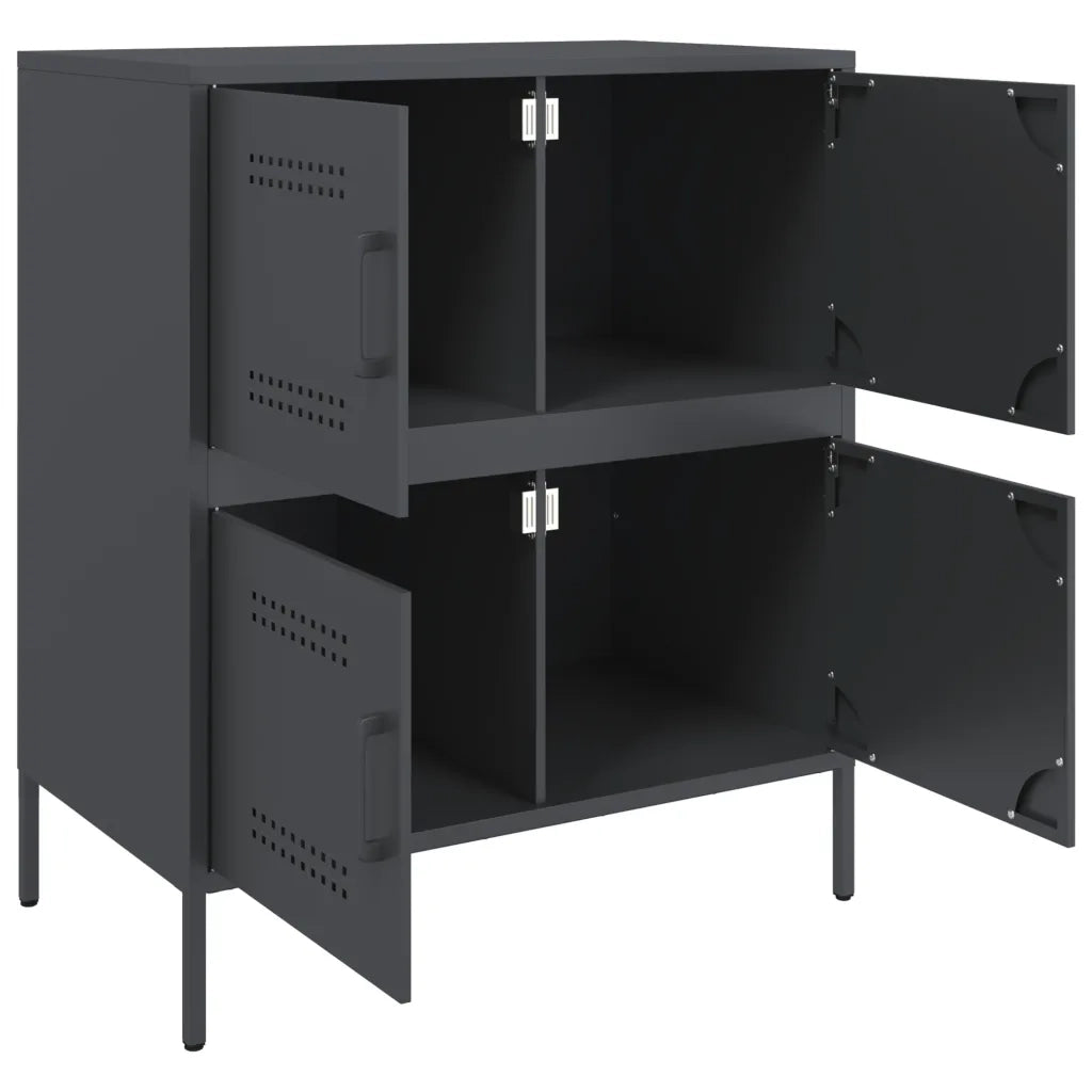 Credenza | Madia | Buffet da pranzo | Armadio da pranzo Antracite 68x39x79 cm in Acciaio
