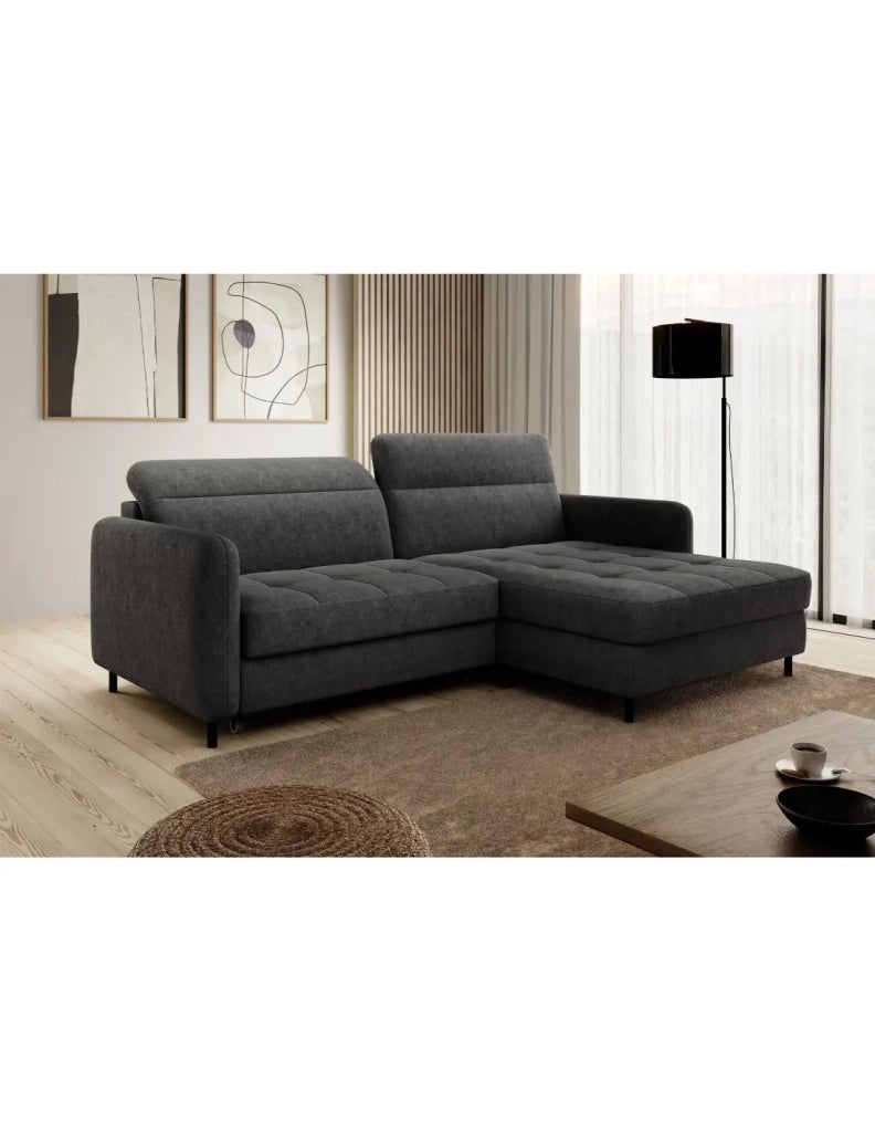Divano ad angolo collezione GOUMSI colore Grigio scuro melange