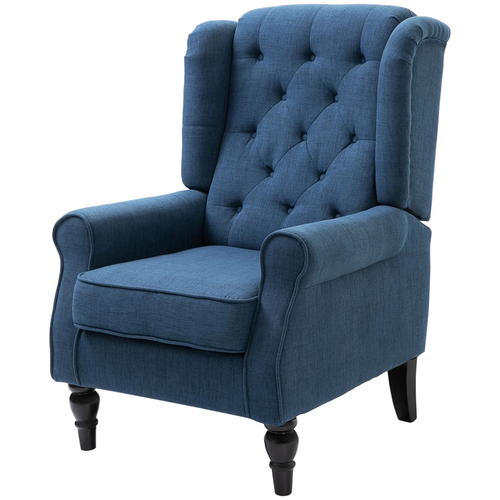 Poltrona Relax Massaggiante in Velluto ¨C Zephmum ¨C Blu Scuro 74x86x102 cm