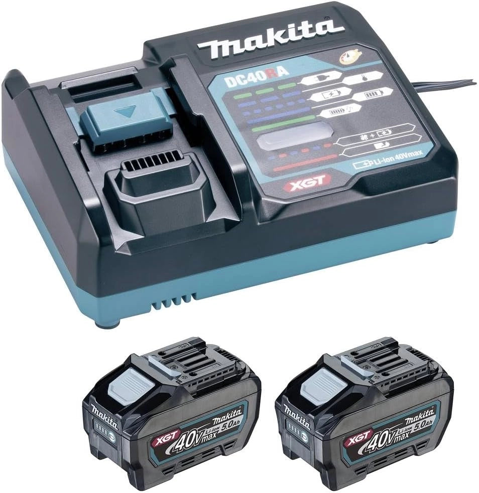 Makita 1911V6-0 – Kit Energy XGT® 40 V (2×5,0 Ah BL4050F + caricatore DC40RA)