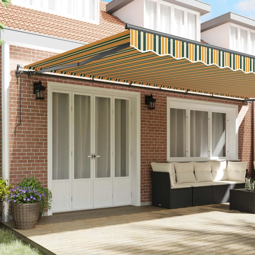 Tenda Retrattile Verde e giallo 600 × 350 cm 3331803