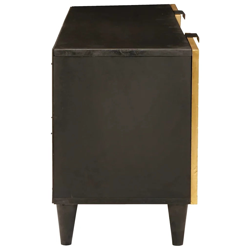 Mobile TV Nero e Oro 105 x 33 x 46 cm Legno multistrato 4017828