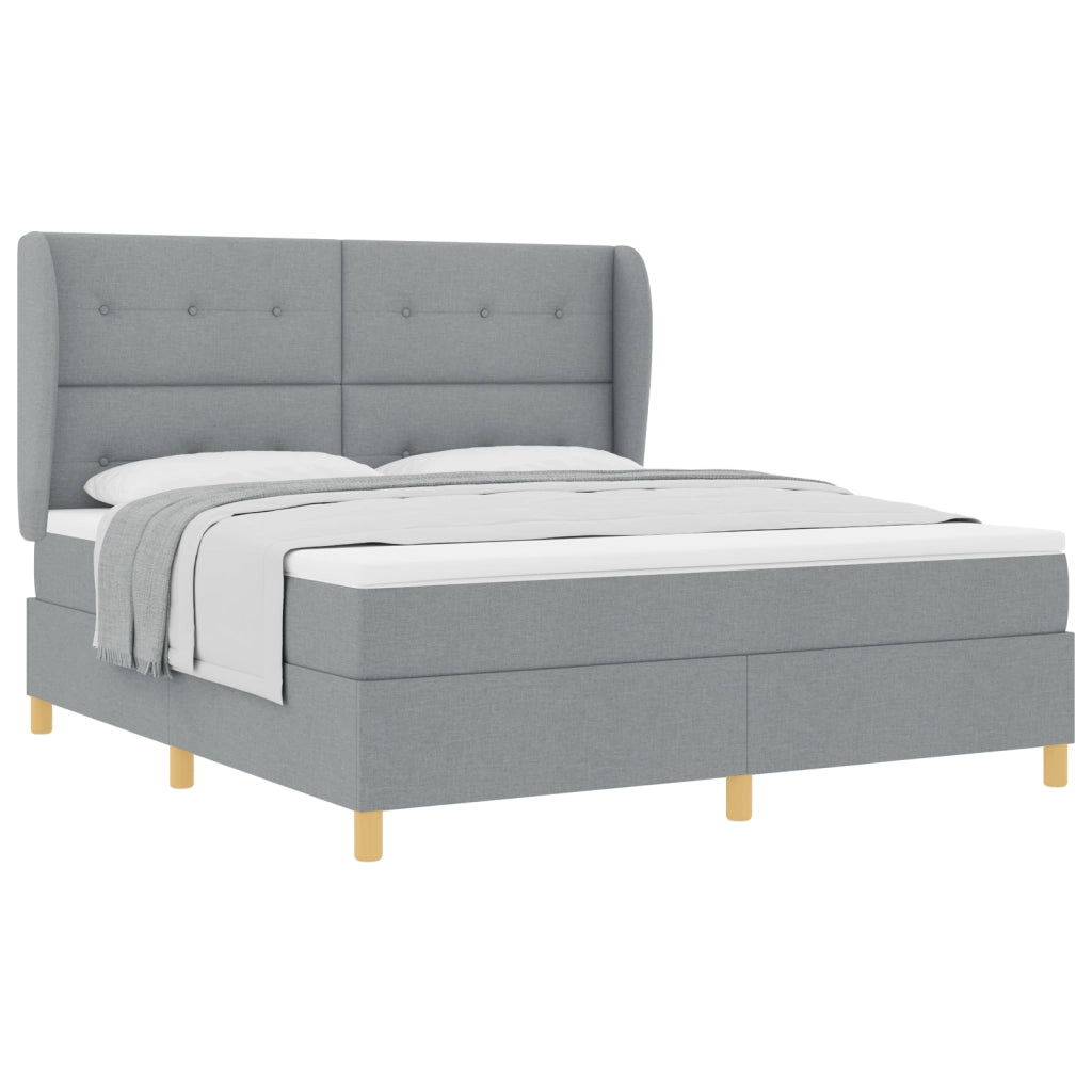 letto a molla  con materasso grigio chiaro 180x200 cm in tessuto