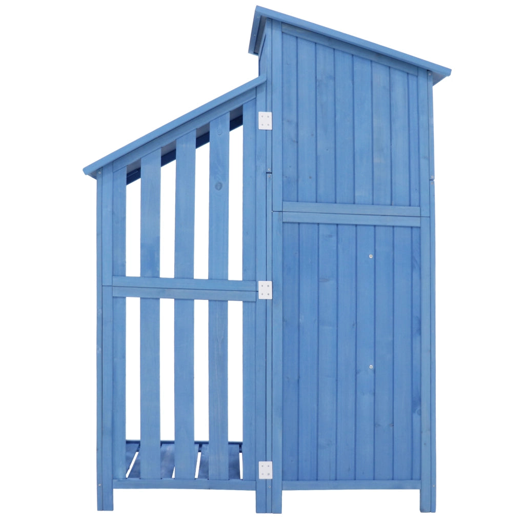 Armadio da giardino Capanno da giardino Armadio da giardino; Spessore Larghe: 124x46 cm; Altezza LarghXLarghezza: 124x46x174cm; adatto anche per piccoli giardini; Blu; (Capanna di legno; 1 pezzo; Casa da giardino)