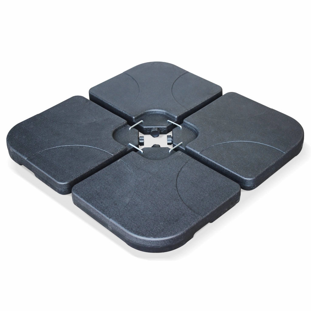 Base per ombrellone  set di 4 lastre quadrate, nero