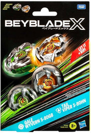 Beyblade X,Gale Wyvern 5-80GB,Tail Viper 3-80HN,pack due beyblade,Hasbro,Eta 8+