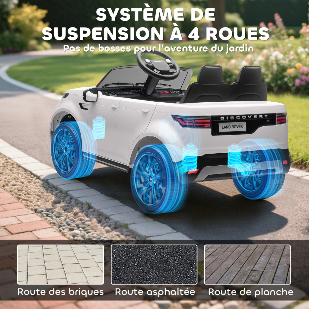 Auto elettrica per bambini Land Rover Discovery 12V telecomando 2.4G ¨C zephmum ¨C 105x68.5x58cm bianco