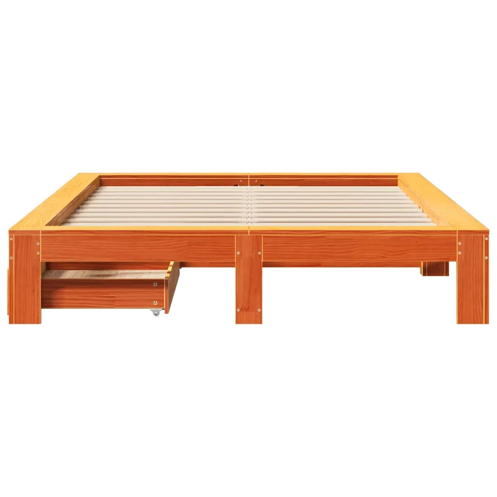 vidaXL Letto senza Materasso Marrone Cera 140x190 cm in Legno di Pino