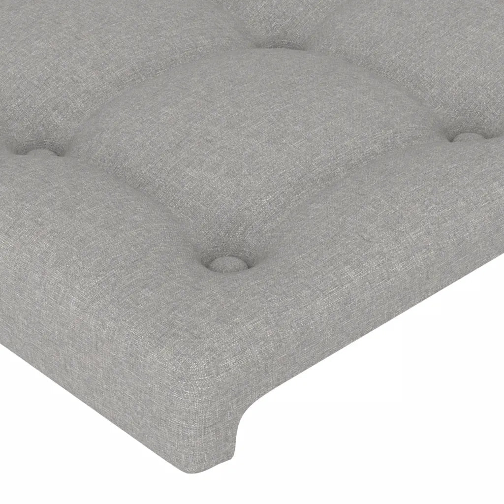 Testiera-Testata Decorativa Grigio Chiaro a LED 93x16x78/88 cm in Tessuto 575608