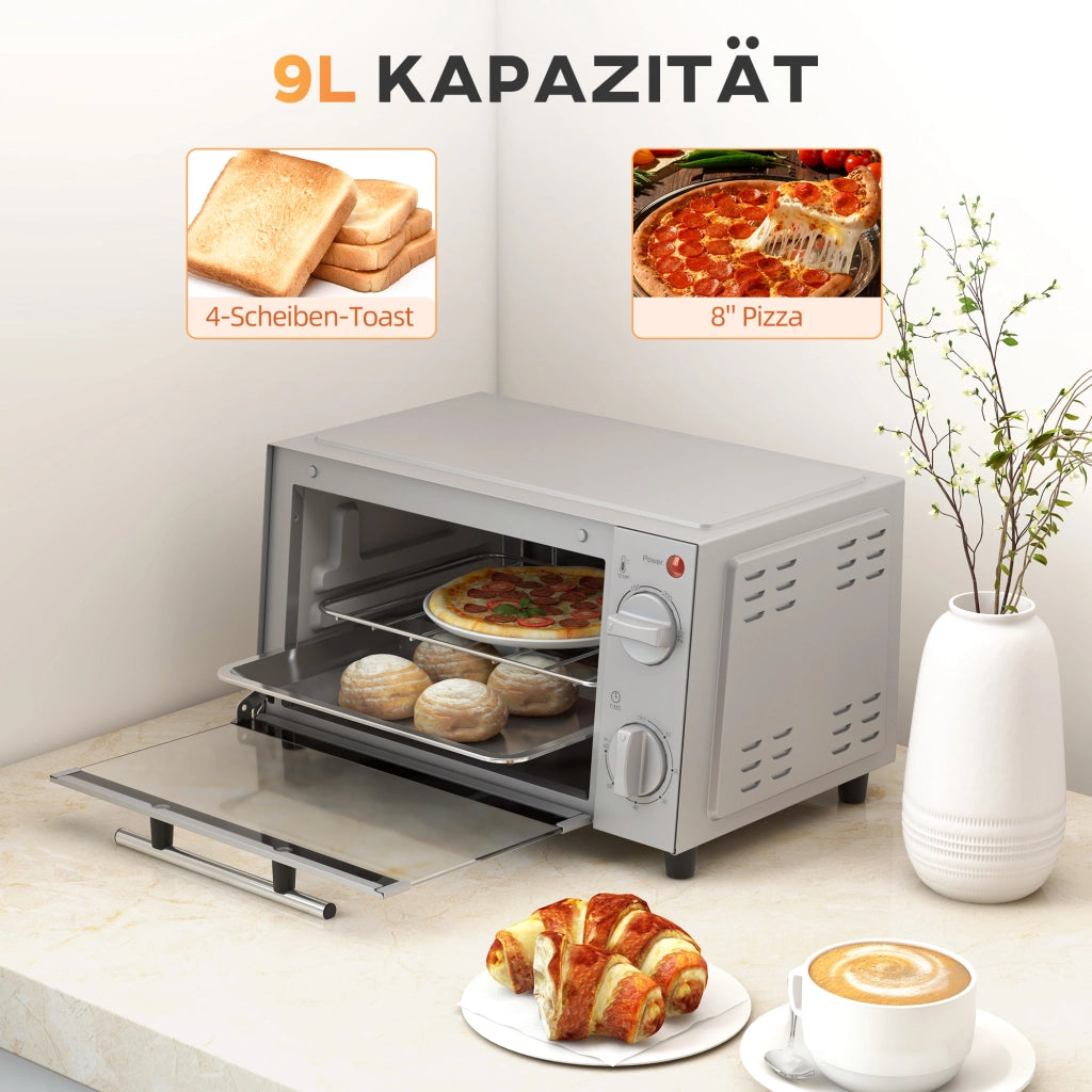 Mini Forno Elettrico 9L ¨C Xylo ¨C Acciaio Inox con Teglia e Griglia