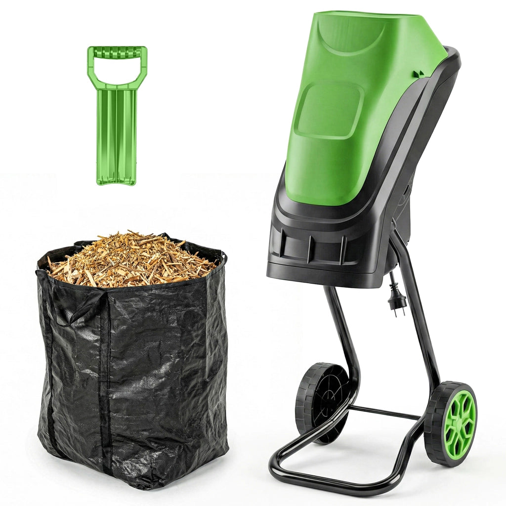 Tritavagliatore Elettrico 2500W con Sacco Raccolta 45L ¨C Zephmum ¨C Verde 44x34x96cm