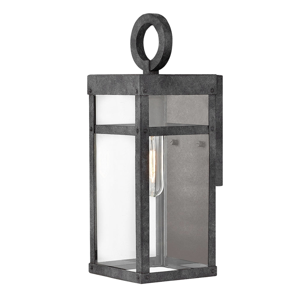Applique esterna retro zinco anticato E27 IP44 Porter Quintiesse